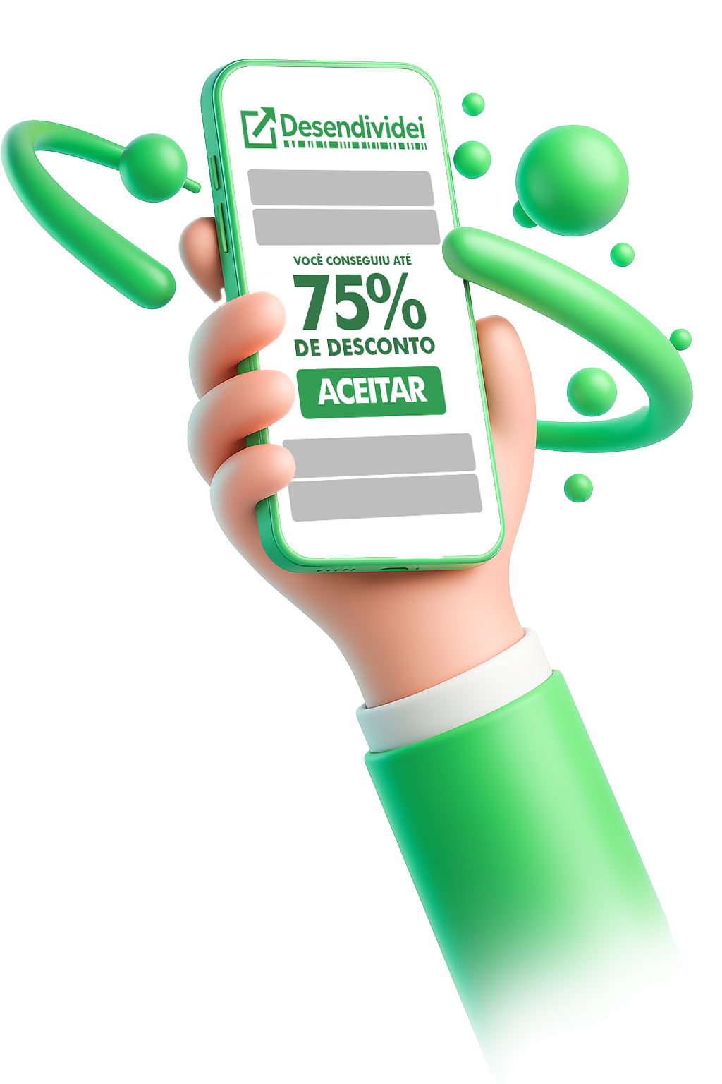 Celular com aplicativo Desendividei